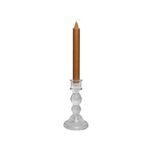 Load image into Gallery viewer, Glass Candle Holder Nola Clear with Dinner Candle
