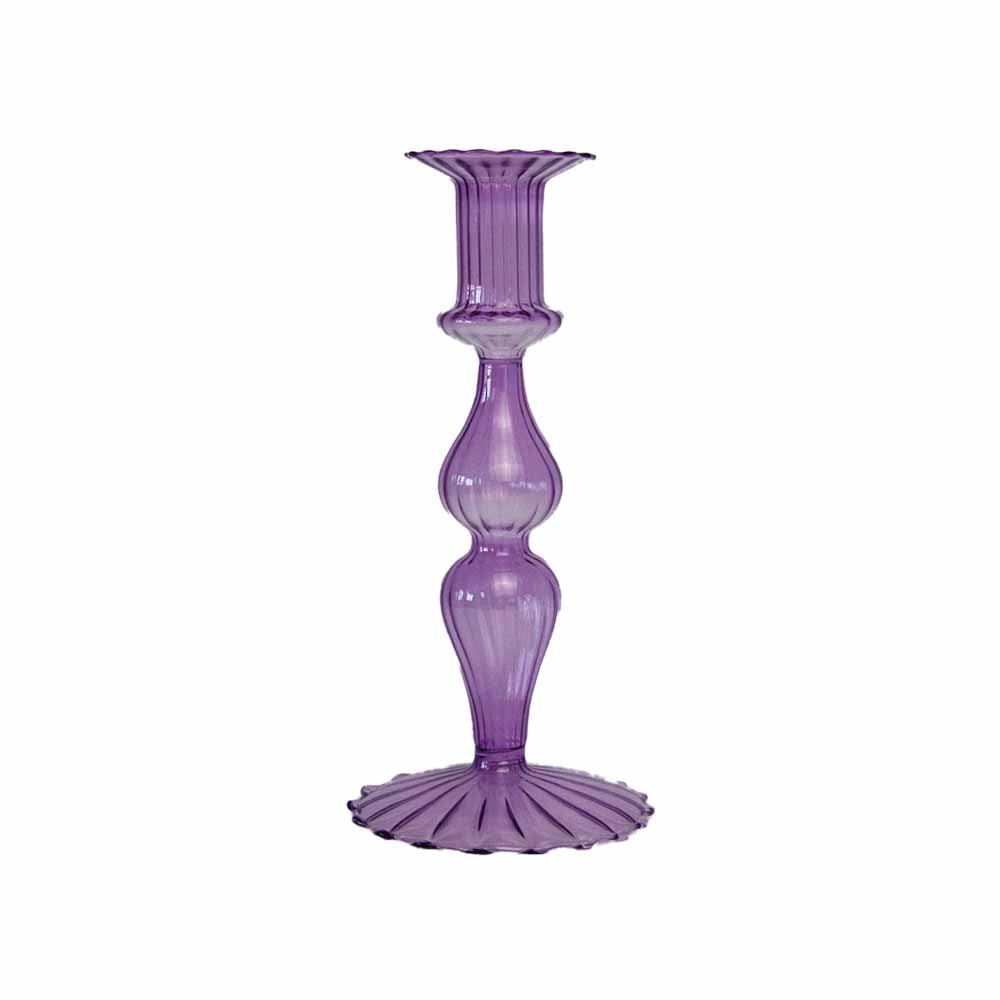 Glass Candle Holder Noven Purple