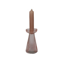 Load image into Gallery viewer, Glass Candle Holder Odette in Blush with Dinner Candle Millie
