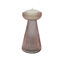 Load image into Gallery viewer, Glass Candle Holder Odette in Blush with a tea light

