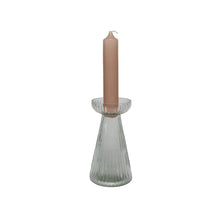Load image into Gallery viewer, Glass Candle Holder Odette in Clear with Dinner Candle Millie

