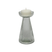 Load image into Gallery viewer, Glass Candle Holder Odette in Clear with a Tea Light
