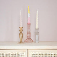 Load image into Gallery viewer, Glass Candle Holder Pernille Medium Amber and Candle Holder Aiden Clear
