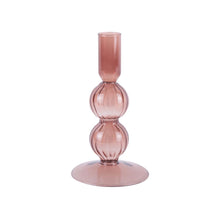 Load image into Gallery viewer, Glass Candle Holder Posey Medium Rose
