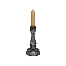 Load image into Gallery viewer, Glass Candle Holder Thyme Grey with Dinner Candle Millie
