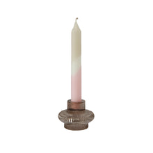 Load image into Gallery viewer, Glass Candle Holder Vayèn Nude with Dinner Candle Juniper Fawn Blush
