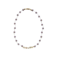 Afbeelding in Gallery-weergave laden, Necklace Flores Lilac Gold Pearl
