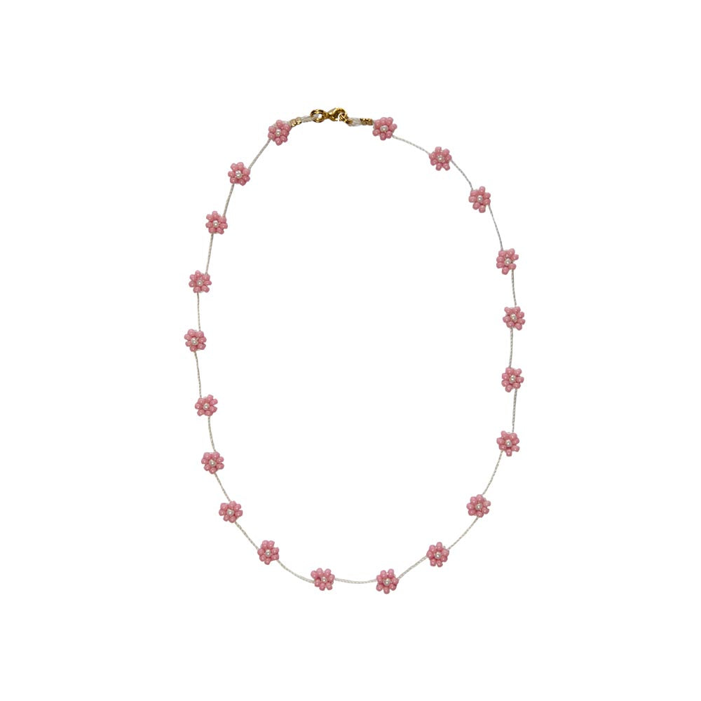 Necklace Flores Pink White