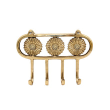Load image into Gallery viewer, Wall Hook Daisy Brass

